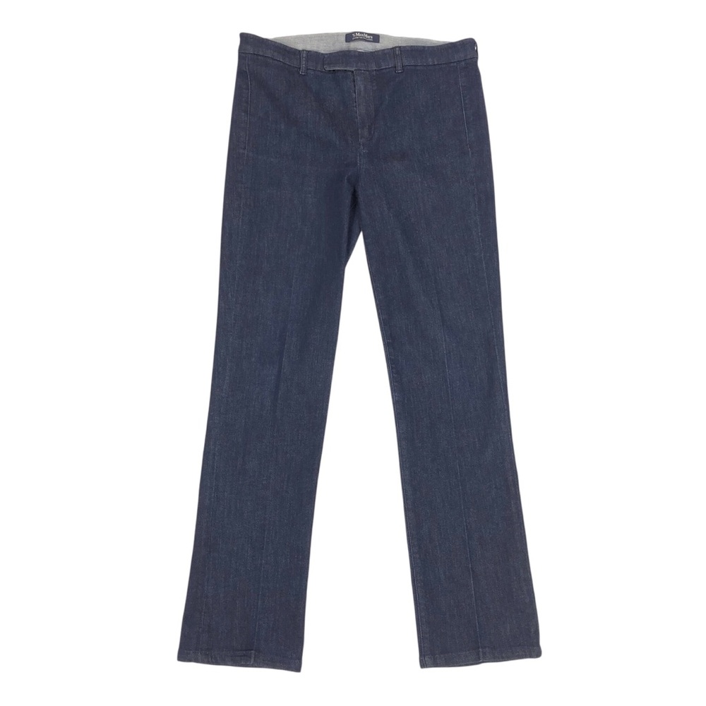 'S MaxMara Women’s Denim Trouser Pant Size US 12 Blue 27.5" Inseam Stretch